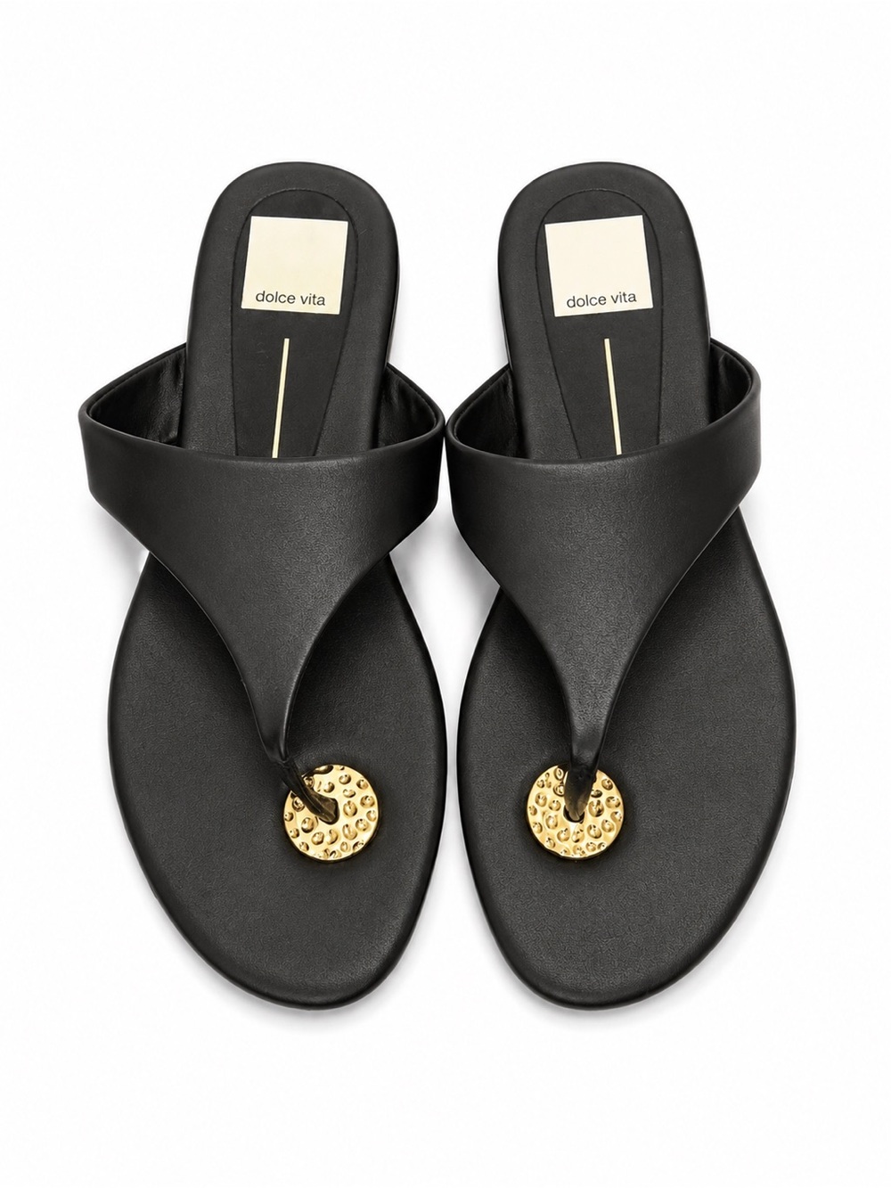 Dolce Vita Black Leather Thong Sandals NWT Size 5